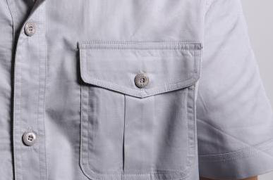 灰色短袖純棉吸汗工作服訂做細節圖